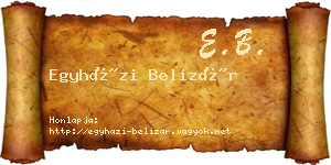 Egyházi Belizár névjegykártya